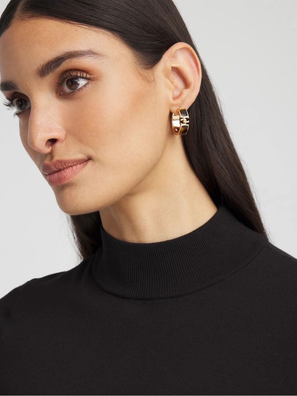 CHICO’S NWT 2 Ella Elbow Sleeve Mockneck Sweater in Black • Fall Winter Layering - Picture 8 of 9